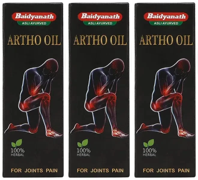 Baidyanath Artho Oil 100ml (Pack of 3) 100% Herbal Ayurvedic Joints Wellness