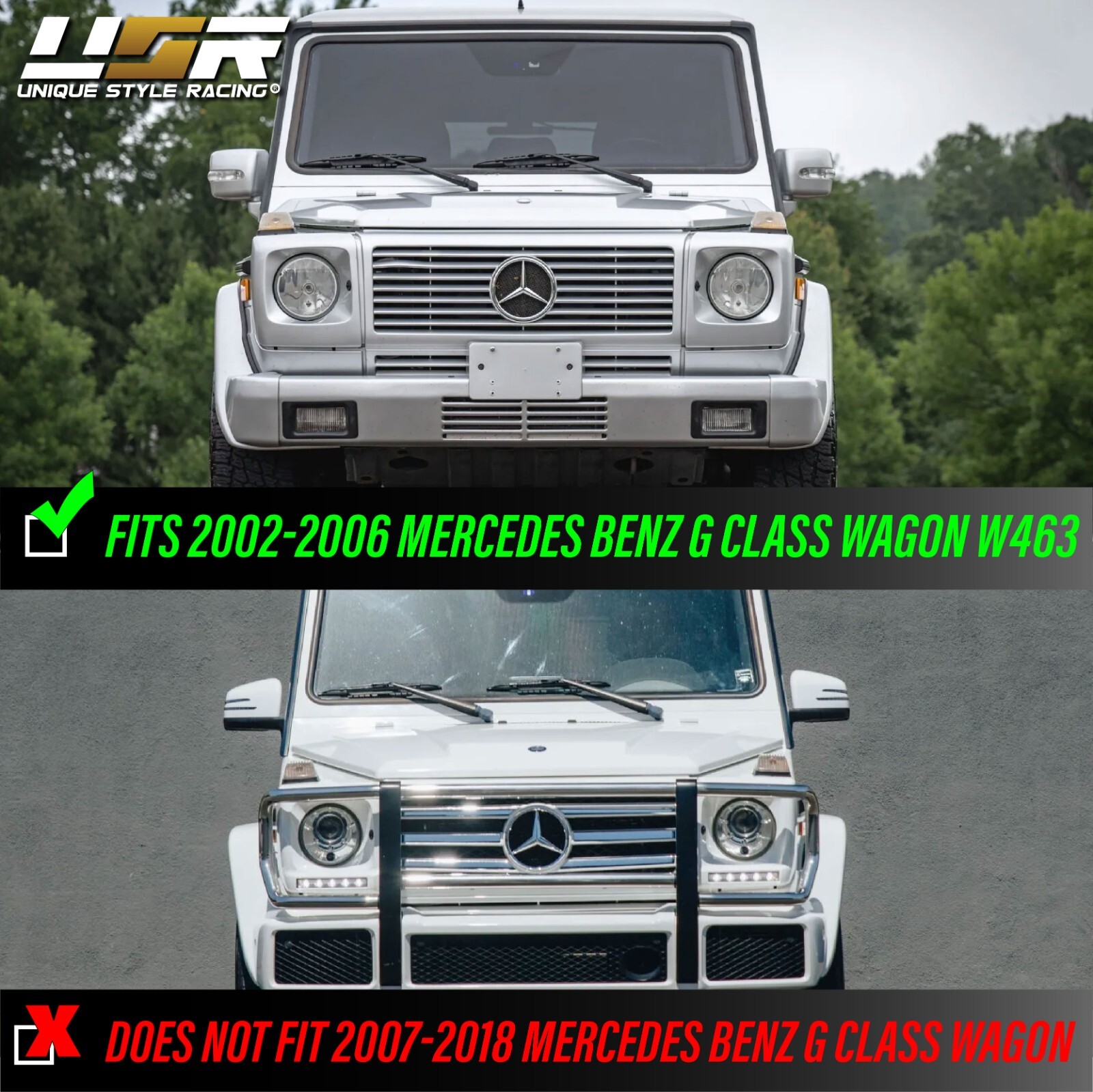 DEPO Chrome H7 Projector Size Headlight Set For 02-06 Mercedes Benz W463 G Class