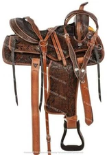 Western Leather Saddle Premium Quality With Free Matching Set