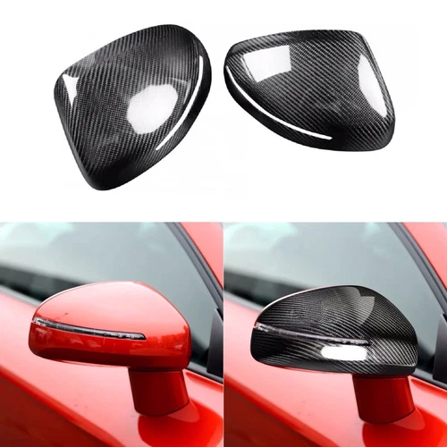 Real Carbon Fiber Door Side Mirror Cover Cap Add On For Audi TT TTS R8 2007-2014