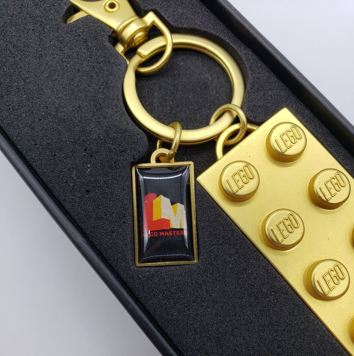 Lego Masters 2x4 Gold Metal Keychain China Version Rare Gift
