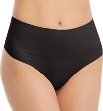 SPANX Women's Everyday Shaping Thong Pantie Black