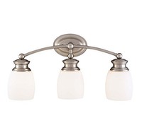 Savoy House 8-9127-3-sn Bath With Frosted Opal Shades, Satin Nickel Finish, New, on sale Savoy House 8-9127-3-sn Bath With Frosted Opal Shades, Satin Nickel Finish, New, on sale