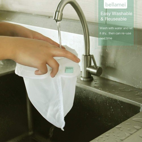 Nut Milk Bags: Reusable 3 Pack, Fine Mesh Strainers for Almond, Soy, Yogurt. - Picture 3 of 12