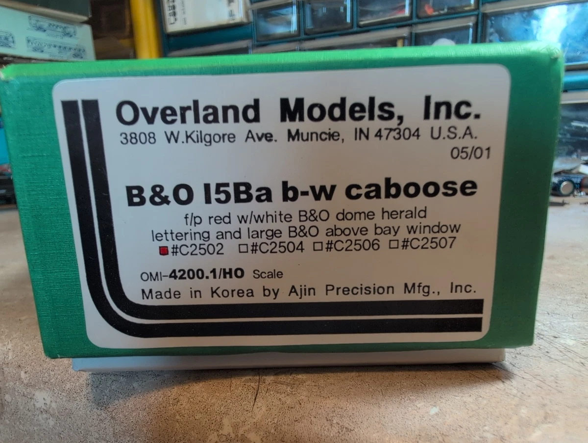 Brass HO Overland Models B&O I-5Ba Bay Window Caboose #C2502 OMI Factory Painted