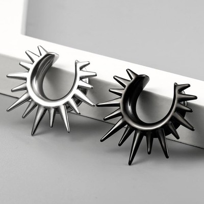 Silver Saddle Plugs Gauges Tunnels for Ears, 2PCS Hypoallergenic 316 Stainles...
