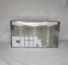 3 Pack Cliik Magnetic Stackable Kitchen Home Containers Jars Lids Medium