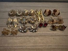 Vtg  Goldtone Earring Lot (11)Monet Trifari Corocraft Weiss Lisner Napier Avon