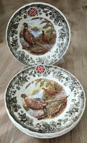 4 Queen's Quintessential Game Pheasant coupe soup salad Bowl Thanksgiving 8” NWT - Picture 7 of 8