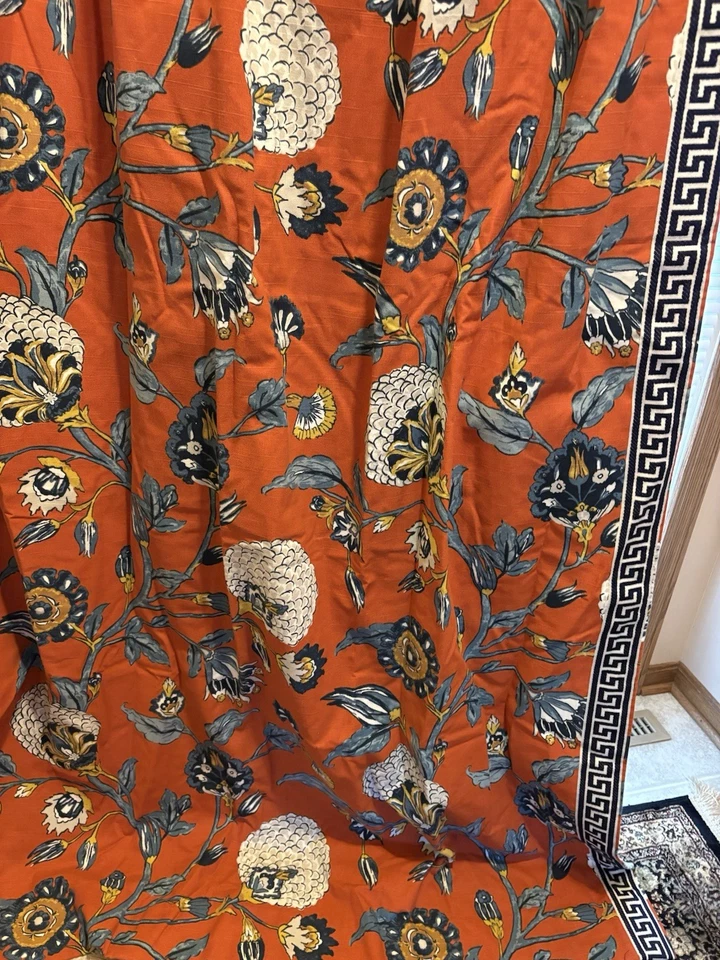 "CORTINAS PLISADAS PELLIZCADAS ESTAMPADAS DE LINO HECHAS A MEDIDA FORRADAS PESADAS 96"" L. Par" Foto 3 de 4