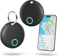 Air Tags-2 Pack GPS Tracker, Key Finder Bluetooth Luggage 2-Pack, Black