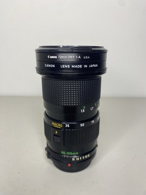 Canon FD nFD 35-105mm f/3.5 Manual Zoom Lens w/ Sky 1A Filter