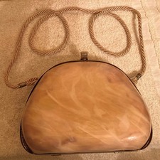 Vintage 1960's Italian Walborg Cafe Au Lait Color Lucite Shoulder Bag Purse