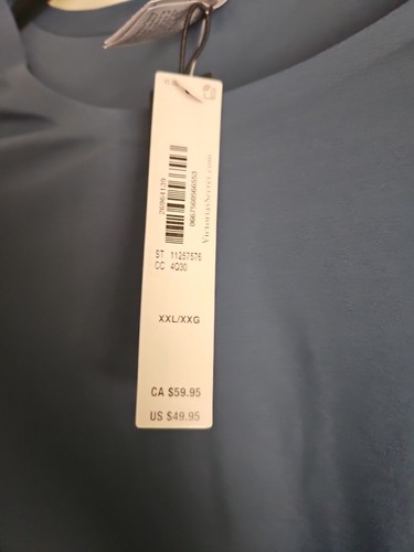 Victoria's Secret VSX Elevate Long Sleeved T-shirt Midnight Sea XXL NWT $50 - Picture 7 of 10