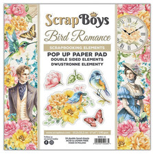 BIRD ROMANCE POP UP - ScrapBoys Paper 6x6 Scrapbook Elements Pad 24 Sheets