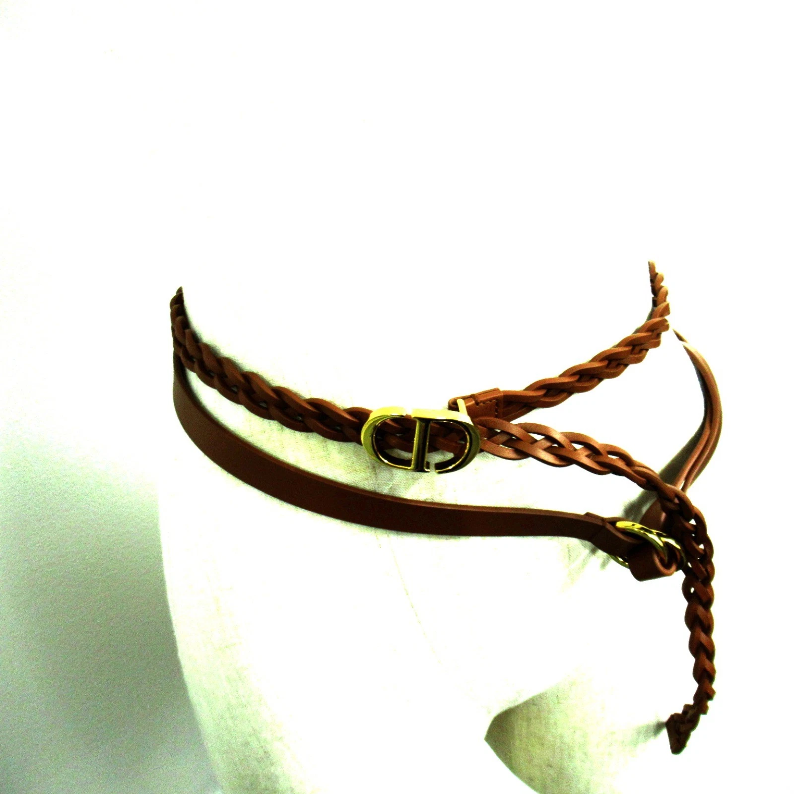 Vêtement Dior maille double ceinture veau cuir de vache femme marron B0088Ubcw occasion