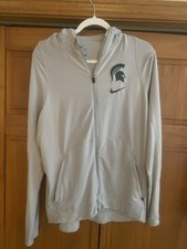 Nike Dri-FIT Michigan State Spartans Hooded Full Zip Jacket Gray Men s Large
