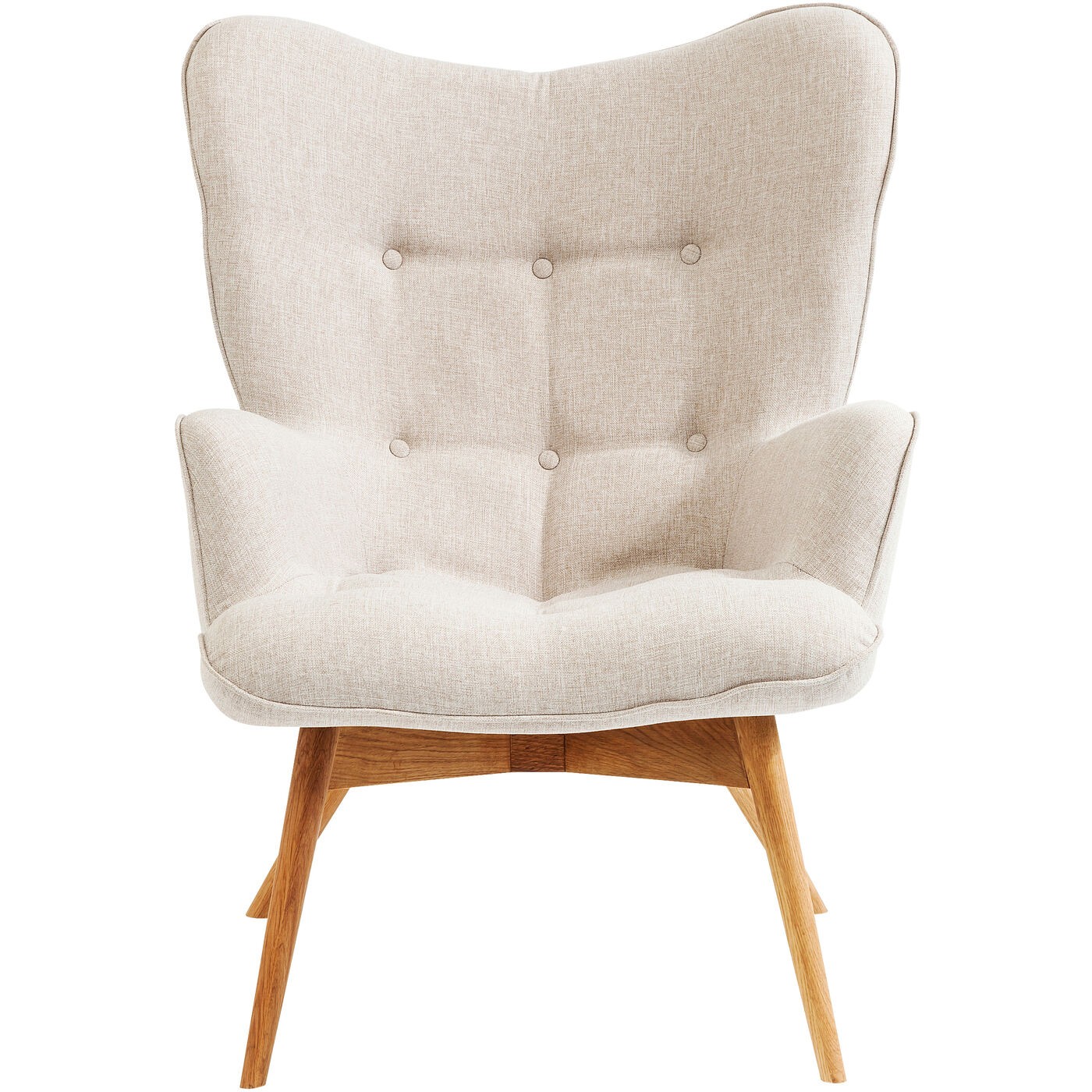 KARE DESIGN Polstersessel Vicky - Eiche Massivholz - Ecru - Image 2