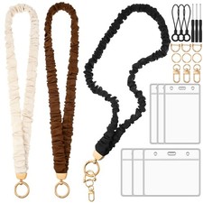 Scrunchies Lanyards for Id Badges, Stretchy Lanyard for Women Teacher Nurse