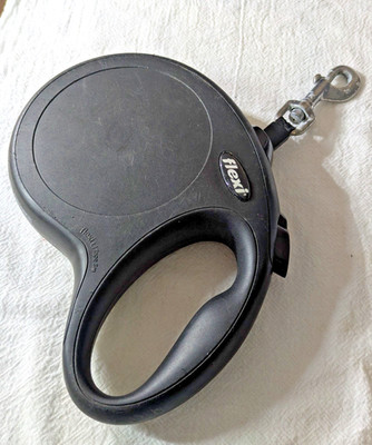 Flexi Retractable Dog Leash Black Large (L) Tape 8m / 26ft Heavy Duty