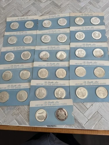 32 Sterling Silver History of The United States - Proofs. Lot of 32