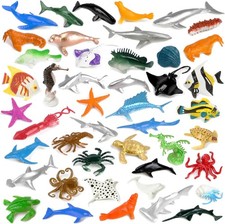 46 Pack Mini Ocean Sea Animals Toys, Assorted Vinyl Plastic Animal...