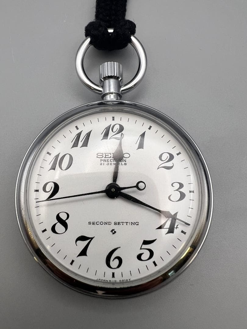 Seiko Railway Pocket Watch 6110-0010 Manual Winding 21J Used No Customs Fees US