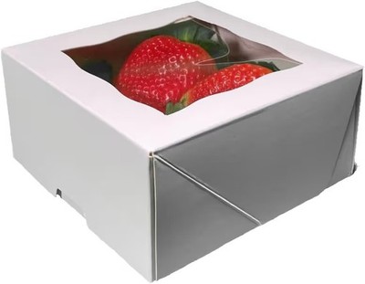 Pack of 20 5x5x2.5 White Pop Up Bakery Boxes with Window Durable Packaging...
