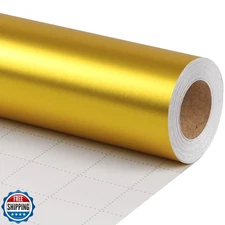 LaRibbons Gold Wrapping Paper, Solid Color Matte Metal Christmas Gift Paper R