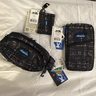 KAVU Tweedish Black Zipper Hiking 3pc Bundle w/ Essential Case Billings