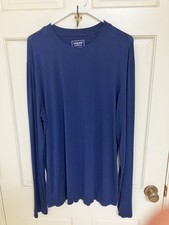 Cherokee Workwear Professionals Men  s Under Scrub Long Sleeve Shirt Blue Size L