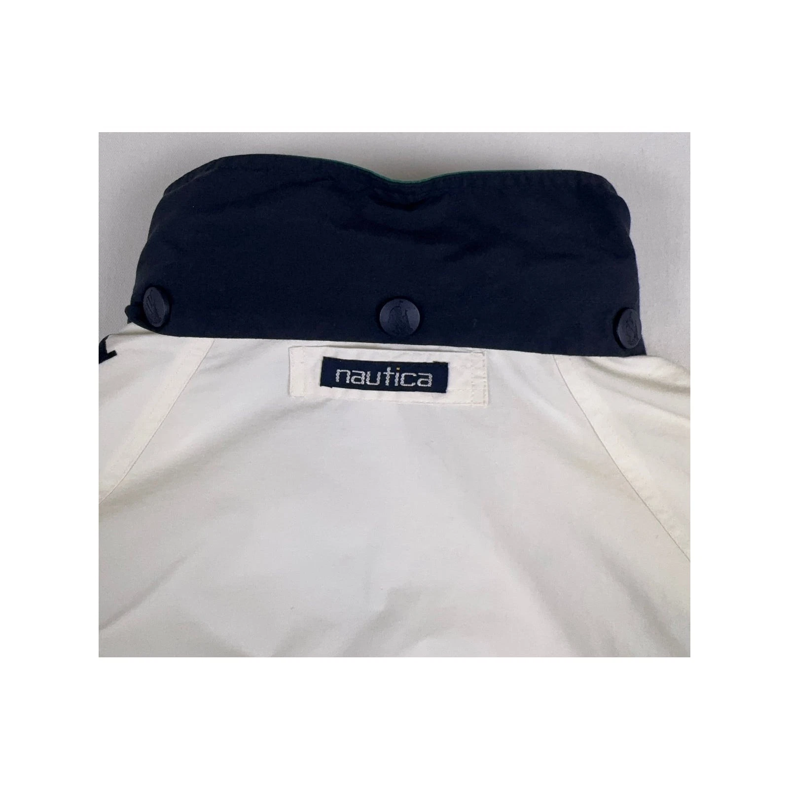Vintage 90s Nautica Challenge J-Class Sailing Jacket Large White Hideaway Hood image 9