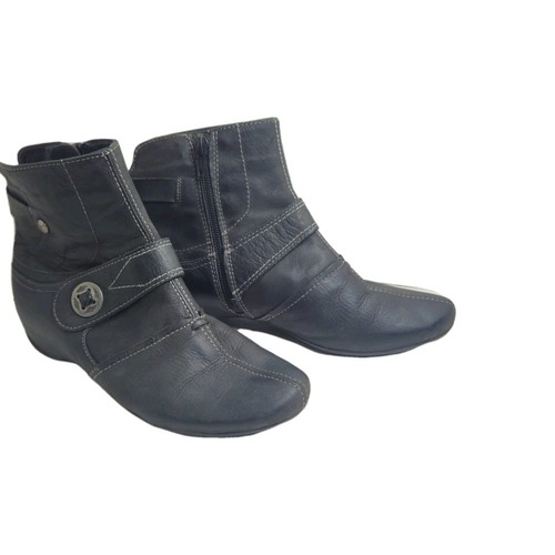 Women's Pikolinos Leather Logo Zip up Ankle Boots Black Size 36 - Picture 6 of 9