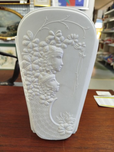 VASE KAISER Allemagne Annees 60 Decoration Blanc Visages Femmes 6MAG 17/08 - Picture 2 of 12