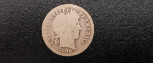 1908-P Barber Silver Dime - On sale! Free ship! As shown