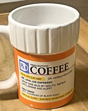 Vtg Prescription Bottle Coffee Mug 12 Oz Ceramic Rx Coffee Cup DR FEELGOOD USA