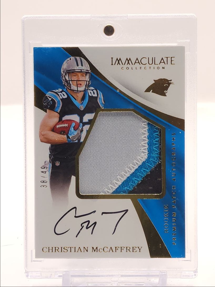 Christian McCaffrey Panini Immaculate Collection Rookie Premium Patch Autograph #PRCM Base