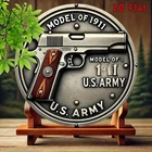 Round Vintage Colt Model 1911-A1.45 Caliber Tin Metal Signs Home Décor 8x8