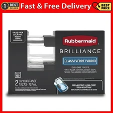 Rubbermaid 3.2 Cup Brilliance Glass Food Storage Containers, Set of 2