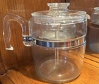 vintage pyrex glass percolator coffee pot 9 cup , Chip Lid & Incomplete, Read**
