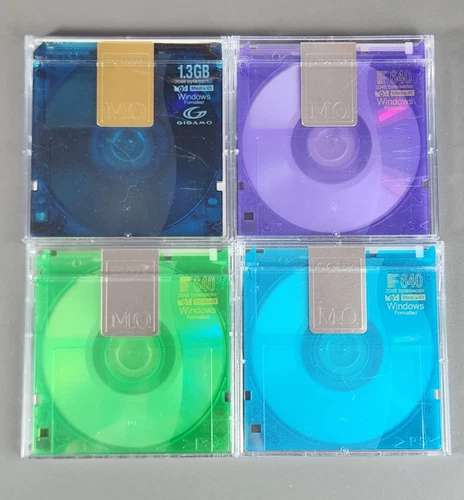 4 Magneto Optical Discs SONY EDM-G13C Gigamo 3.5""  640MB 1.3GB
