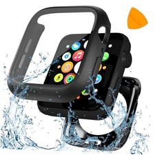 YIJDACASE 3 in 1 Waterproof Case for Apple Watch Screen 40mm Matte Black