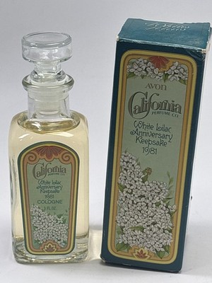 Vintage Avon NOS California Perfume White Lilac Anniversary Keepsake 1981 3oz