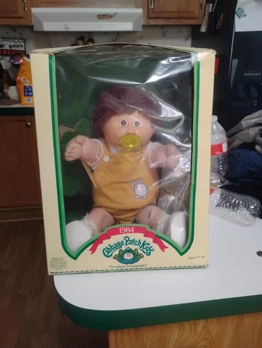 Cabbage Patch Kids 1984 Boy Doll Brown Hair Eyes Original Box Birth Certificate