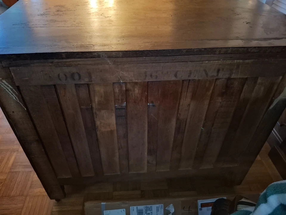 Cómoda antigua victoriana tardía del siglo XIX de roble rojo con 3 cajones Foto 3 de 4