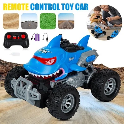 Kids Mini RC Monster Truck Remote Control Car Set Shark Off-Road Toy w/ Battery - Image 1 of 4