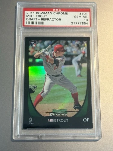 2011 Bowman Chrome Draft REFRACTOR #101 Mike Trout RC PSA 10 GEM MINT Rookie