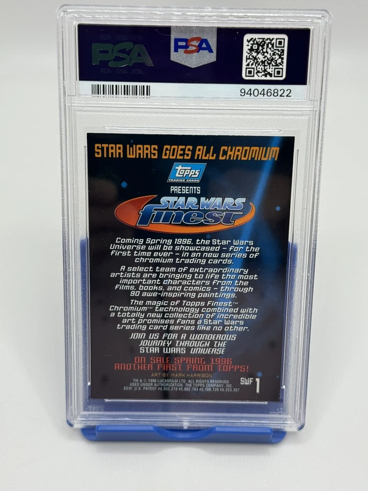 1996 STAR WARS TOPPS FINEST #SWF1 BOBA FETT PROMO CARD PSA 9 MINT - Image 2 of 2