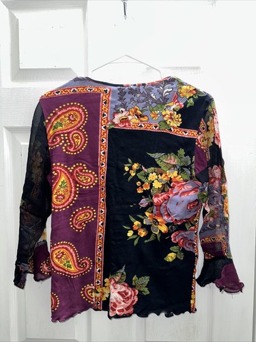 Jane Ashley Women Floral Blouse Multicolor Bell Sleeves Size S NWT - Picture 2 of 11