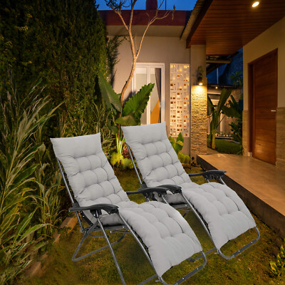 Padded Zero Gravity Chairs Set of Outdoor Recliner Garden